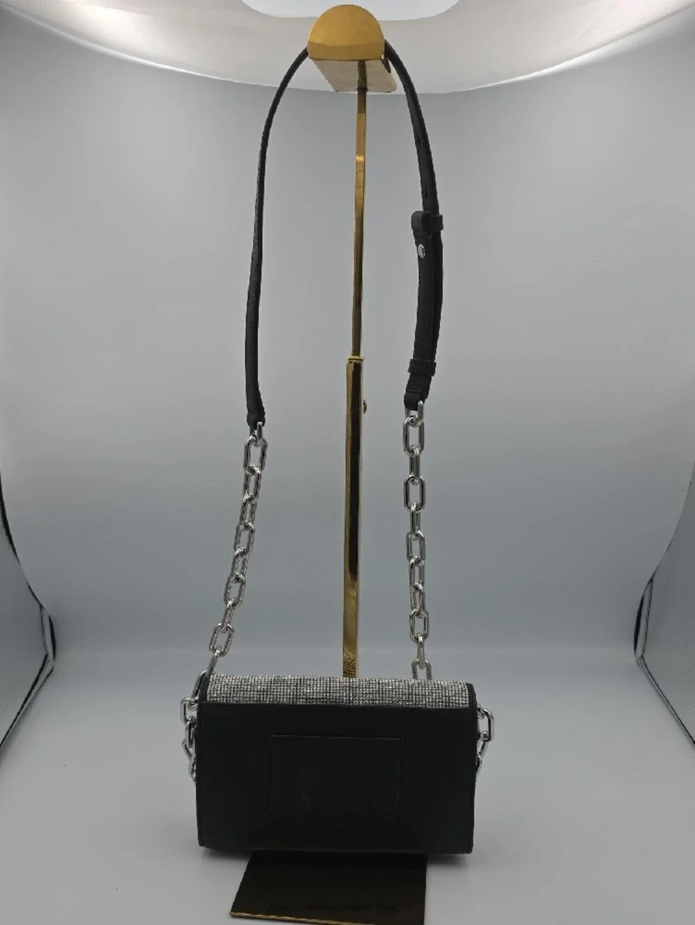 Alexander Wang Attica Rhinestone Mesh Leather Small Chain Crossbody (EUC)🩶🖤🩶